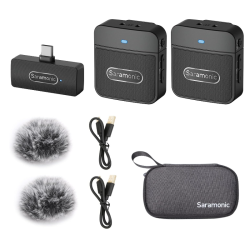 Saramonic Blink100 B6 Wireless Lavalier Lapel Microphone for Android Smartphone With Type-C Port Noise Reduction,Plug and Play Lapel Clip-on Mini Mic For Interview Video Podcast Vlog YouTube